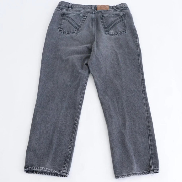 Vintage Stash Black Slight Fade High Waisted Straight Leg Denim Jeans Size 38X30 - Picture 2 of 12